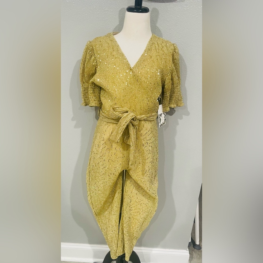 Chelsea & Violet Glittering Gold Jumpsuit